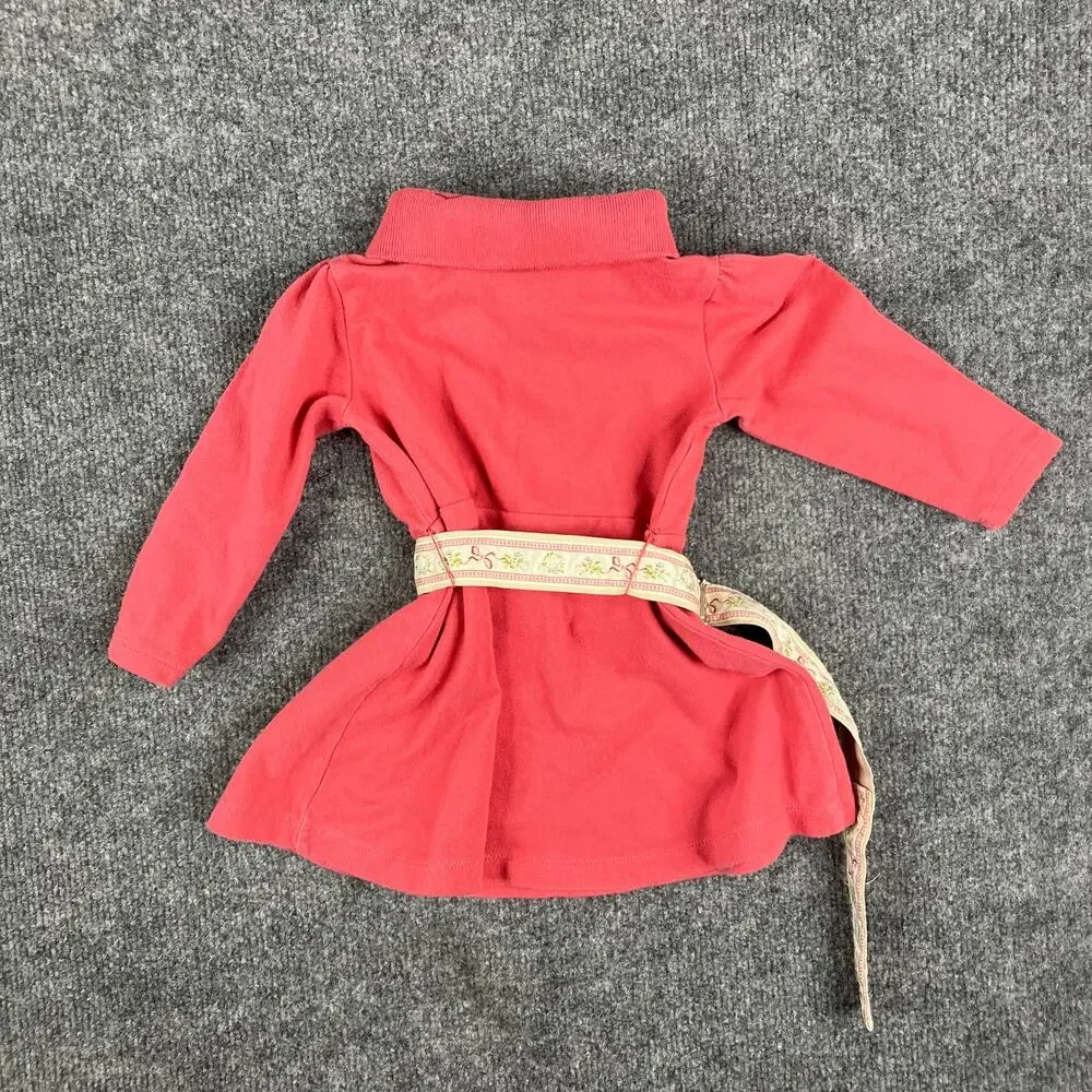 Ralph Lauren‎ Polo Dress Girls 18M Pink Long Sleeve Belted Casual Preppy